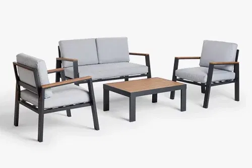 AUTO WIN- Platform 4-Seater Garden Lounging Set, Grey