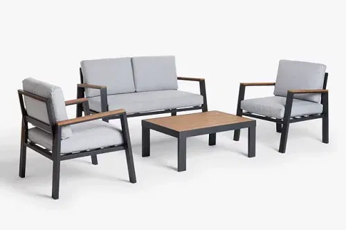 AUTO WIN-Platform 4-Seater Garden Lounging Set, Grey