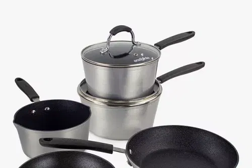 Eaziglide Neverstick+ Aluminium Non-Stick Pan Set, 5 Piece