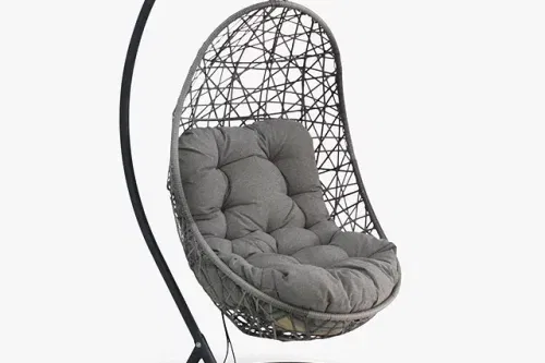 AUTO WIN- LG Outdoor Monaco Garden Swing Seat Egg Chair, Stone