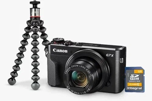 Canon PowerShot G7 X Mark II Digital Camera, HD 1080p, 20MP, 4.2X Optical Zoom, DIGIC 7 Processor, NFC, Wi-Fi, 3” LCD Screen, Vlogger Kit with Joby Gorillapod & Memory Card