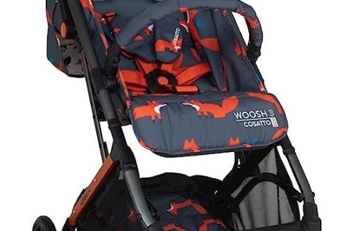 Cosatto Woosh 3 Pushchair – Lightweight Stroller From Birth to 25kg - (Charcoal Mister Fox)