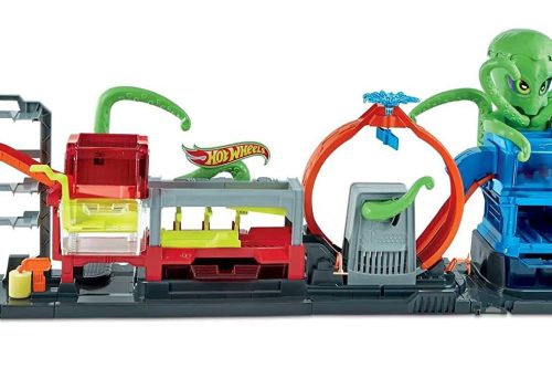 AUTO WIN -Hot Wheels City Ultimate Octo Car Wash Playset with No-Spill Water Tanks & 1 Color Reveal Car that Transforms with Water, 4+ ft Long, Connects to Other Sets