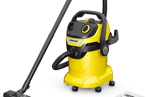 Kärcher 16283020 Wet & Dry Vacuum Cleaner WD 5, blower function, power: 1100w, plastic container: 25 L, suction hose: 2.2 m, incl. floor and crevice nozzle, Yellow