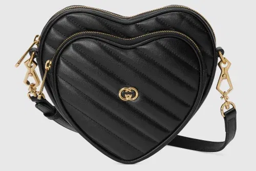 GUCCI-INTERLOCKING G MINI HEART SHOULDER BAG