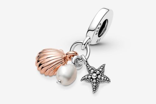 EVENING AUTO WIN - Treated Freshwater Cultured Pearl, Starfish & Shell Triple Dangle Charm - 27/07