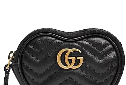 AUTO WIN-GUCCI  GG Marmont heart leather coin purse