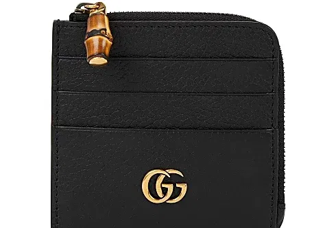 GUCCI  Bamboo leather card holder