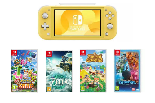 NINTENDO Switch Lite Yellow & Games Bundle #2