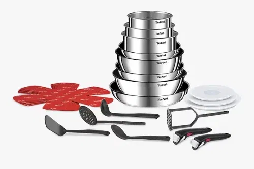 AFTERNOON AUTO WIN - Tefal Ingenio Emotion Stainless Steel Pan, Lid & Utensil Set, 22 Piece - 06/09