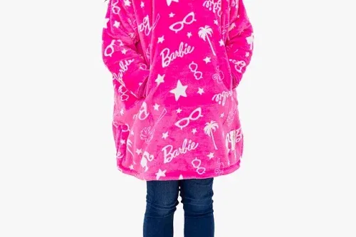 AUTO WIN - Barbie Hugzee Oversized Fleece Hooded Blanket, Pink - 06/08