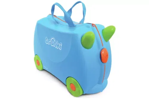 AUTO WIN - Trunki Terrance 4 Wheel Hard Ride On Suitcase - Blue - 20/08