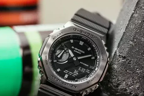 Casio GM-2100BB-1AER Men's G-Shock Utility Resin Strap Watch, Black