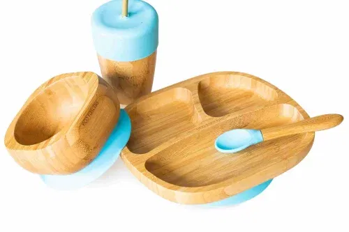 AUTO WIN - Bamboo Classic Section Plate Gift Set Blue