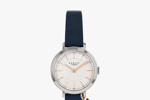 Radley Women's Selby Street Leather Strap Watch, Navy/White