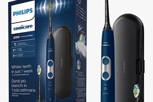 Philips Sonicare HX6871/47 ProtectiveClean 6100 Electric Toothbrush, Navy