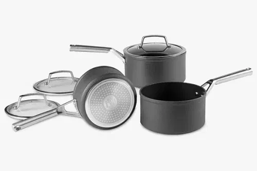 Ninja Foodi ZEROSTICK Hard Anodised Aluminium Non-Stick Saucepan Set, 3 Piece