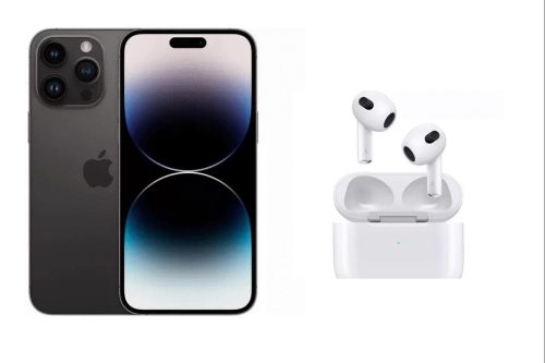 APPLE iPhone 14 Pro Max – 128 GB + APPLE AirPods with Lightning Charging Case