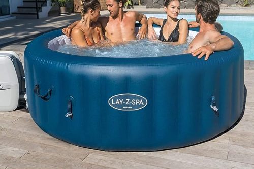 AUTO WIN-Lay-Z-Spa Milan Airjet Plus Inflatable Hot Tub, 6 Person