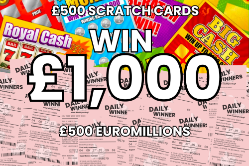 £500 SCRATCH CARDS & £500 EUROMILLIONS BUNDLE
