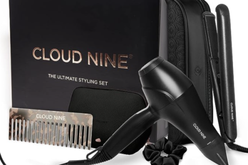 CLOUD NINE Ultimate Styling Set - Touch Iron Hair Straightener and Airshot Hair Dryer Duo