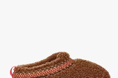 UGG Tazz Braided Fluffy Sheepskin Slippers, Hardwood