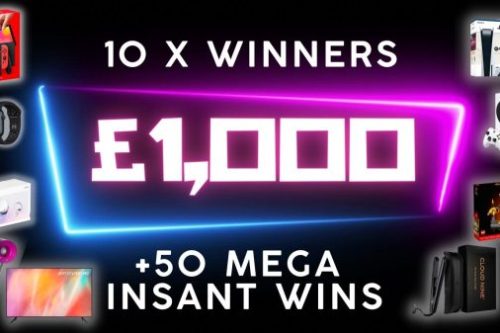 10 WINNERS WIN £1000 JACKPOT PLUS 50 MEGA INSTANT WINS UP FOR GRABS #6
