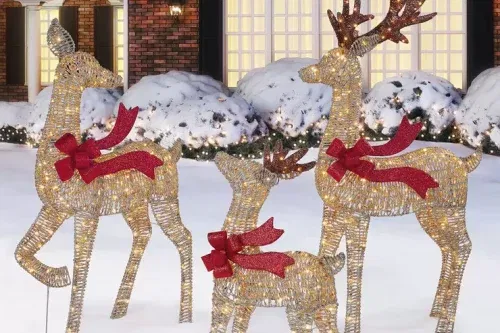 72 Inch (1.8m) Indoor/Outdoor Christmas Reindeer Family with LED Lights, Set of 3