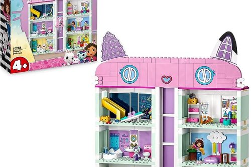 AUTO WIN-LEGO 10788 Gabby's Dollhouse Toy Playset, 4-Floor & 8-Room Dollhouse with Gabby