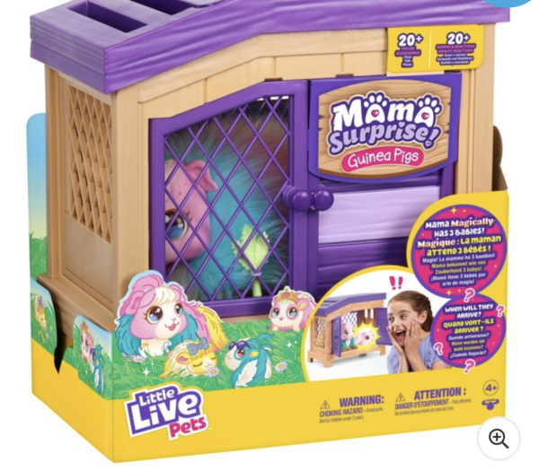Little Live Pets Mama Surprise Interactive Mama Guinea Pig Hutch & 3 B