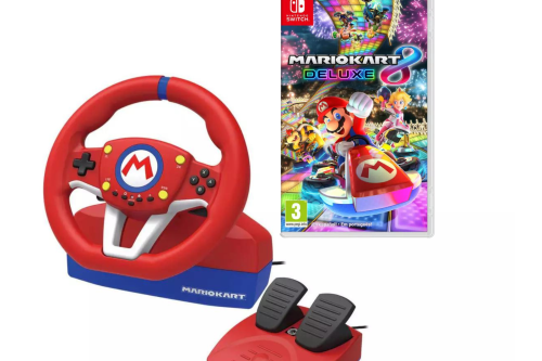 AUTO WIN - HORI Mario Kart Racing Wheel Pro Mini For Nintendo Switch & Game