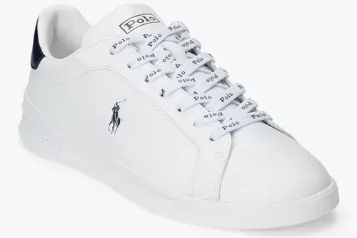 AUTO WIN - Polo Ralph Lauren Heritage Court II Leather Trainers, White/Newport Navy - 27/11