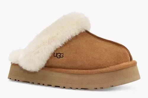 AUTO WIN - UGG Disquette Suede Platform Slippers, Chestnut - 20/11