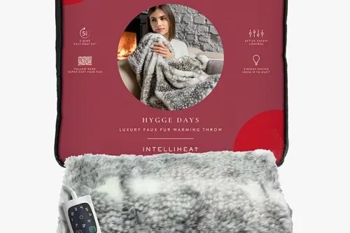 Dreamland Fallow Deer Faux Fur Electric Throw, Multi