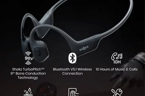 AUTO WIN - Shokz OpenRun Pro Bluetooth Wireless Open-Ear Headphones, Black