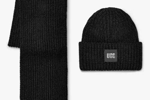 AUTO WIN-UGG Scarf & Beanie Gift Set, Grey
