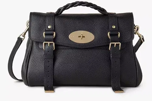 Mulberry Alexa Heavy Grain Leather Shoulder Bag, Black