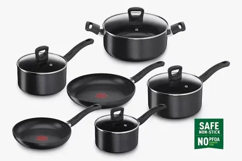 AUTO WIN-Tefal Enhance Aluminium Non-Stick Frying Pan & Saucepan Set, 6 Piece
