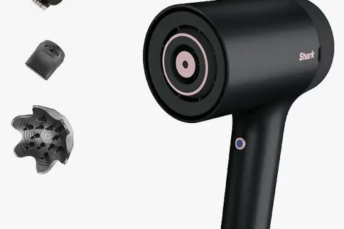 Shark HD120UK STYLE iQ Ionic Hair Dryer & Styler, Black/Rose Gold - 14/11