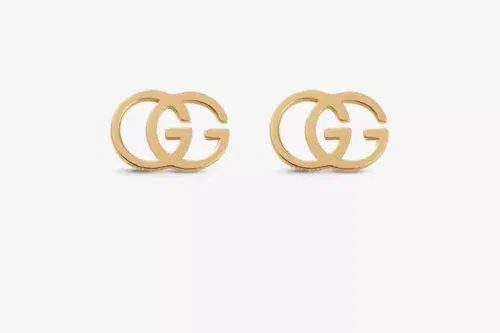 GUCCI GG Running 18ct yellow-gold tissue stud earrings