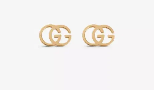 GUCCI GG Running 18ct yellow-gold tissue stud earrings
