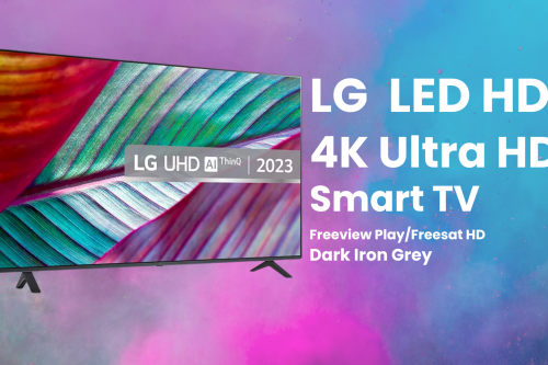 LG  LED HDR 4K Ultra HD Smart TV, 50 inch with Freeview Play/Freesat HD, Dark Iron Grey