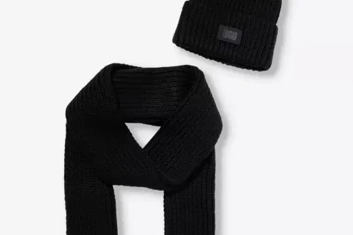 AUTO WIN - UGG Pom Pom brand-patch knitted hat and scarf set - 17/12