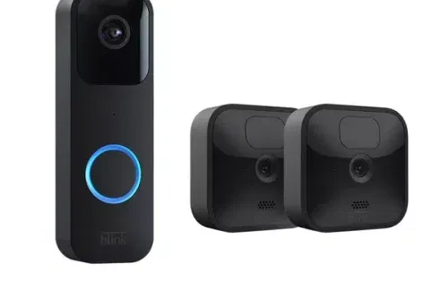 AMAZON Blink Outdoor HD 1080p WiFi Security Camera System (2 Cameras) & Blink Video Doorbell (Wired / Battery) Bundle - 01/02
