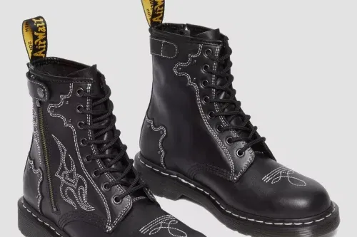 DR MARTEN 1460 CONTRAST STITCH LEATHER LACE UP BOOTS