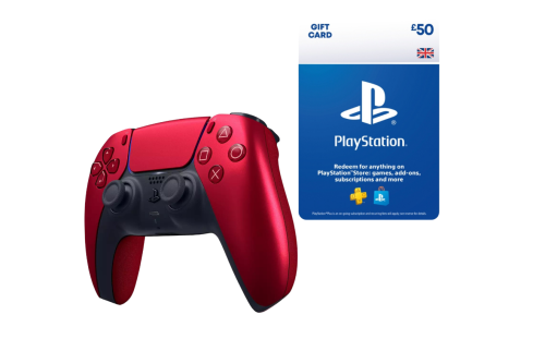 AUTO WIN Sony DualSense PS5 Wireless Controller - Volcanic Red & £50 PS GIFT CARD - 19/01