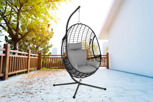Hanging Egg Chair - Black-AUTO WIN