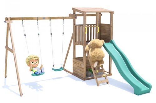 SquirrelFort Double Swing Green Slide