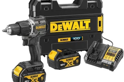 DEWALT DCD100P2T-GB 18V XR BRUSHLESS LIMITED EDITION 100 YEAR COMBI DRILL, 2x 5.0Ah BATTERIES, CHARGER & TSTAK CASE- AUTO WIN 05/04
