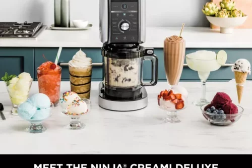 Ninja CREAMi Deluxe 10-in-1 Ice Cream & Frozen Drink Maker, Black/Silver